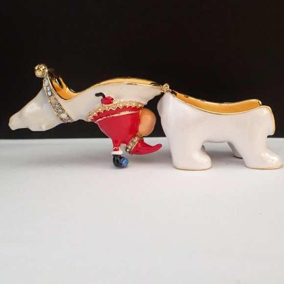 Depatment56 Santa on Polar Bear Jeweled Box/Xmas/Holiday/Santa Claus - Picture 6 of 8